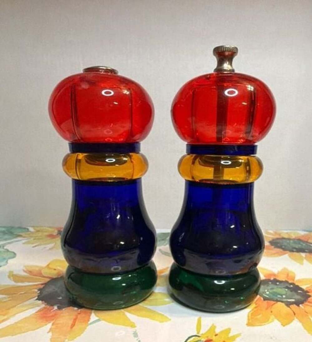 VTG Olde Thompson Sunset Fiesta Salt Shaker And Pepper Mill Set Multicolor